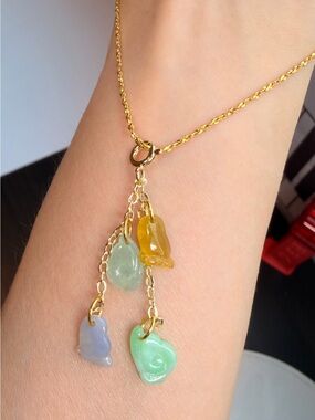 Handcrafted Natural Type A Burmese Jadeite Multi-Charm Attachment-DIY pendant